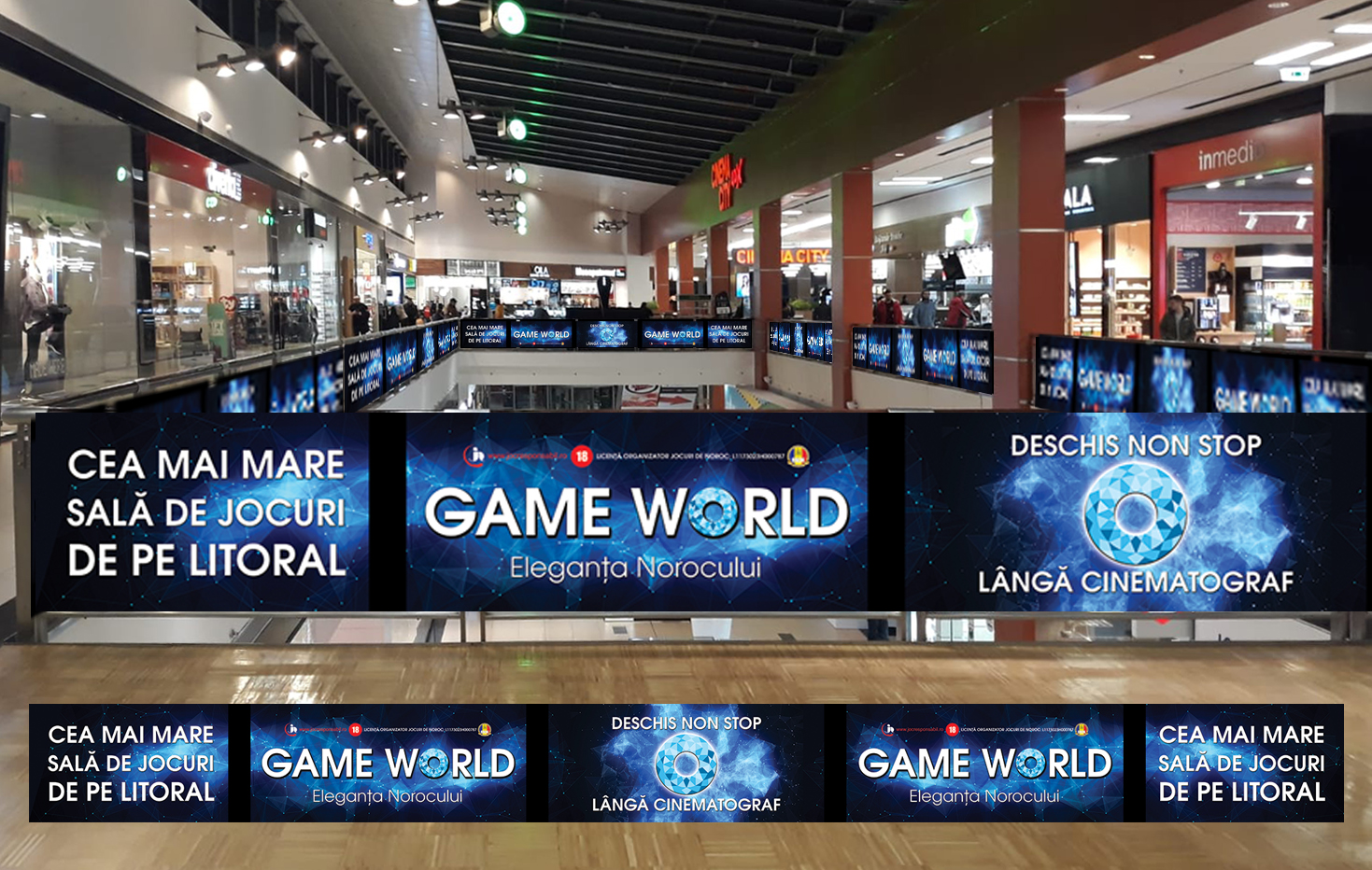 Game World — Mall Balustrade Branding