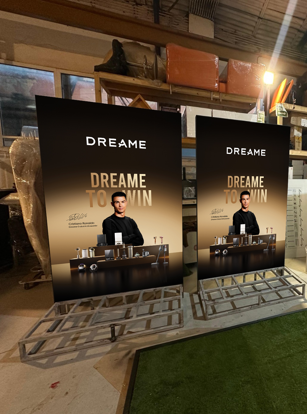 Dreame to Win presentation stand banners
