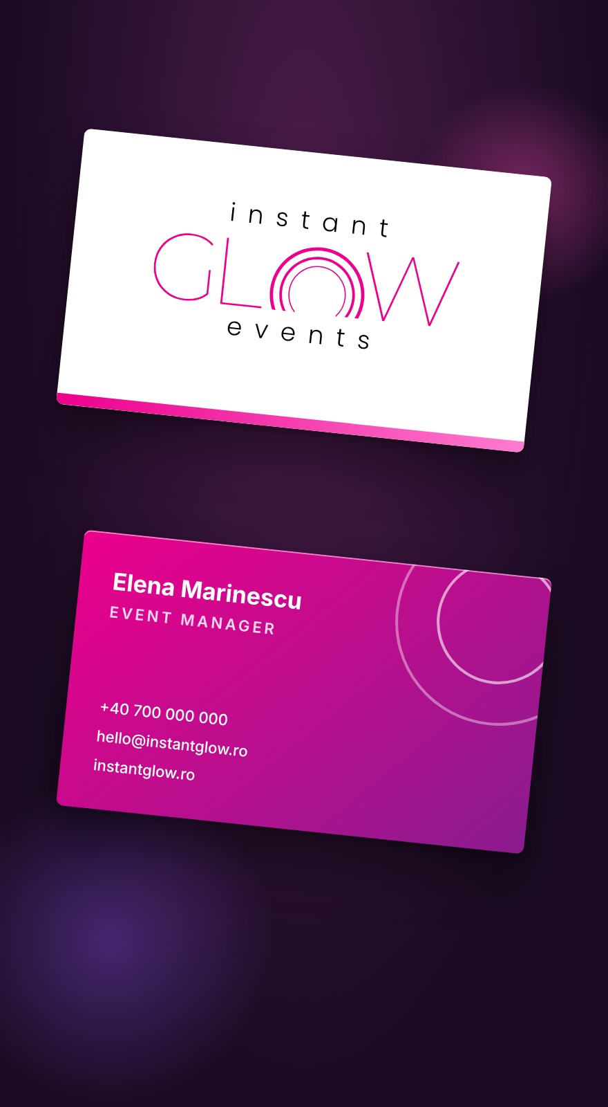 Instant Glow Events — Business Card